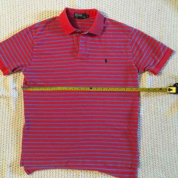 RALPH LAUREN POLO - RED AND GRAY, SIZE MEDIUM